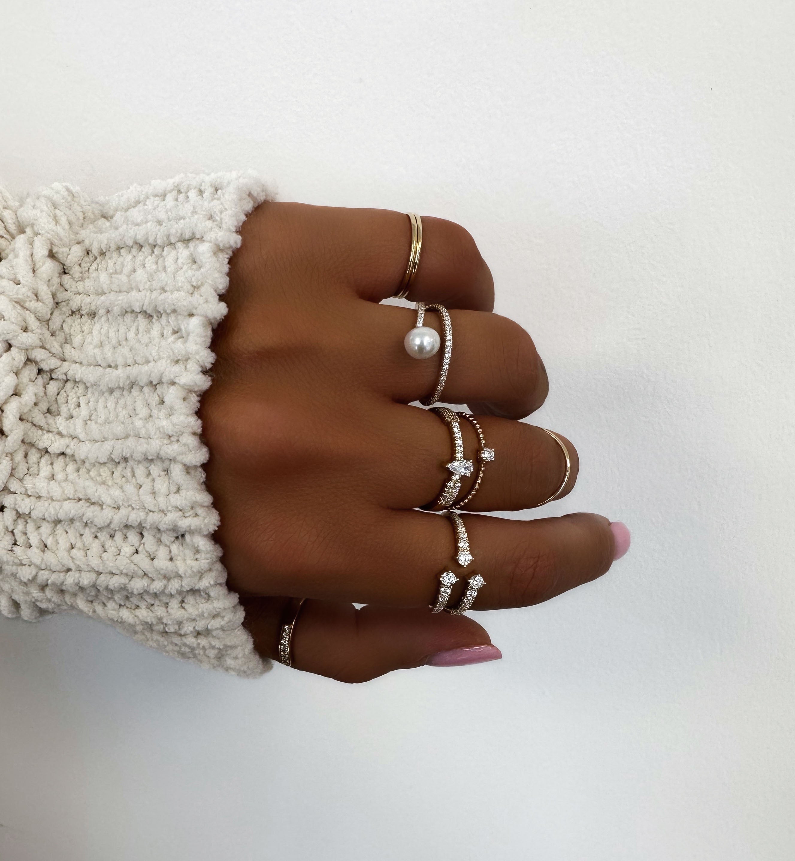 Bague anneau boule mini solitaire