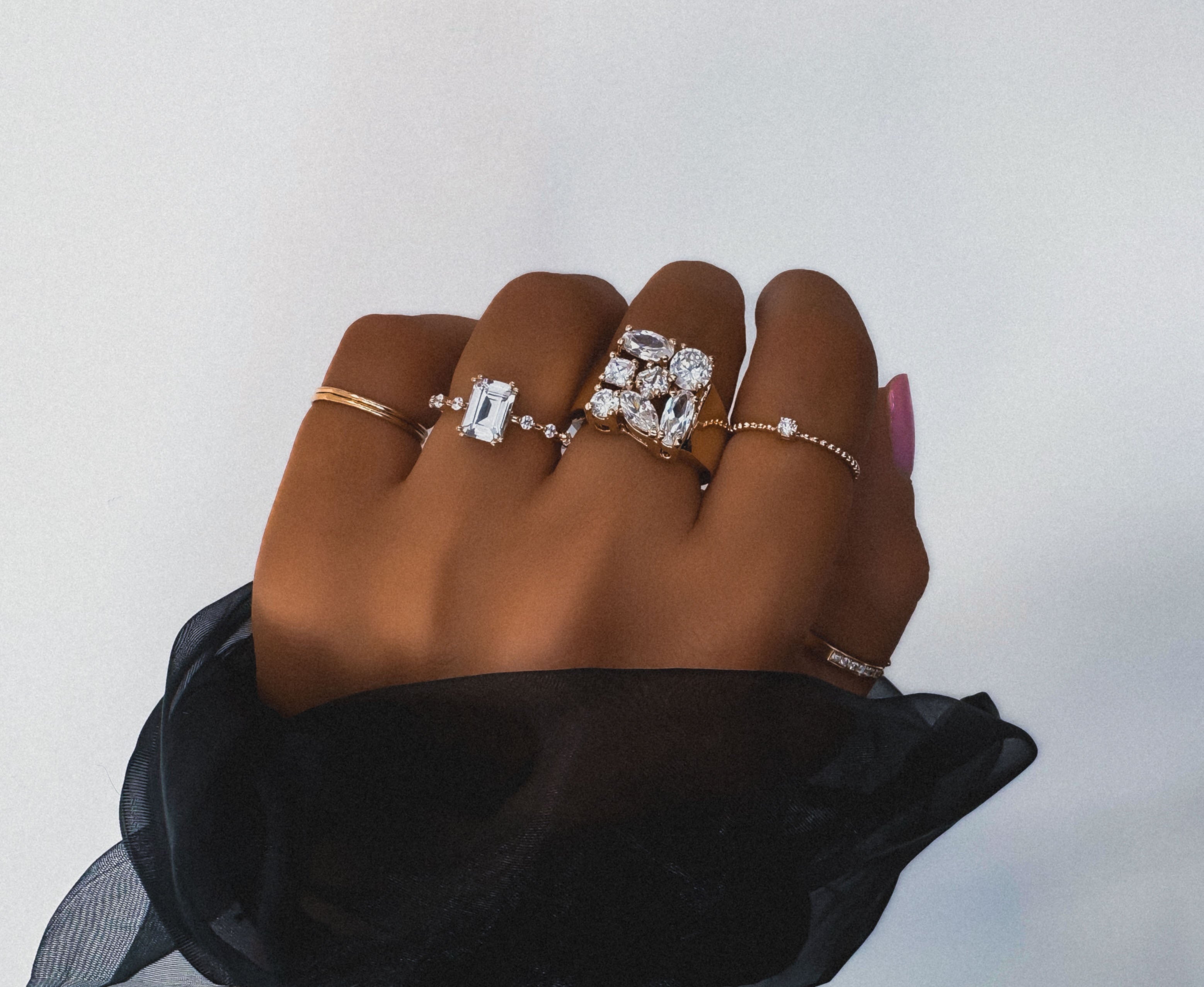 Bague anneau boule mini solitaire