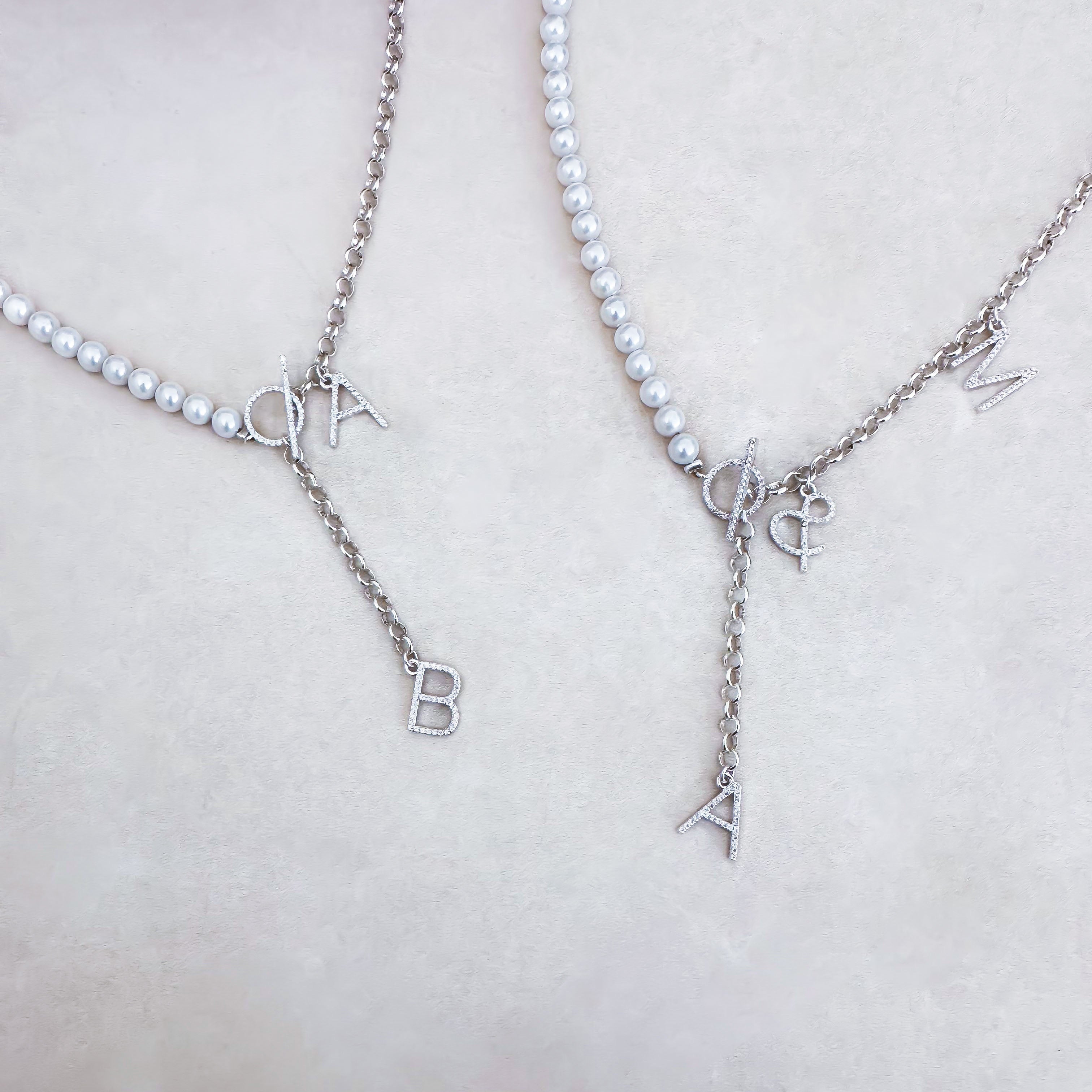 COLLIER "SYLLA PEARL" ARGENT PERSONNALISABLE