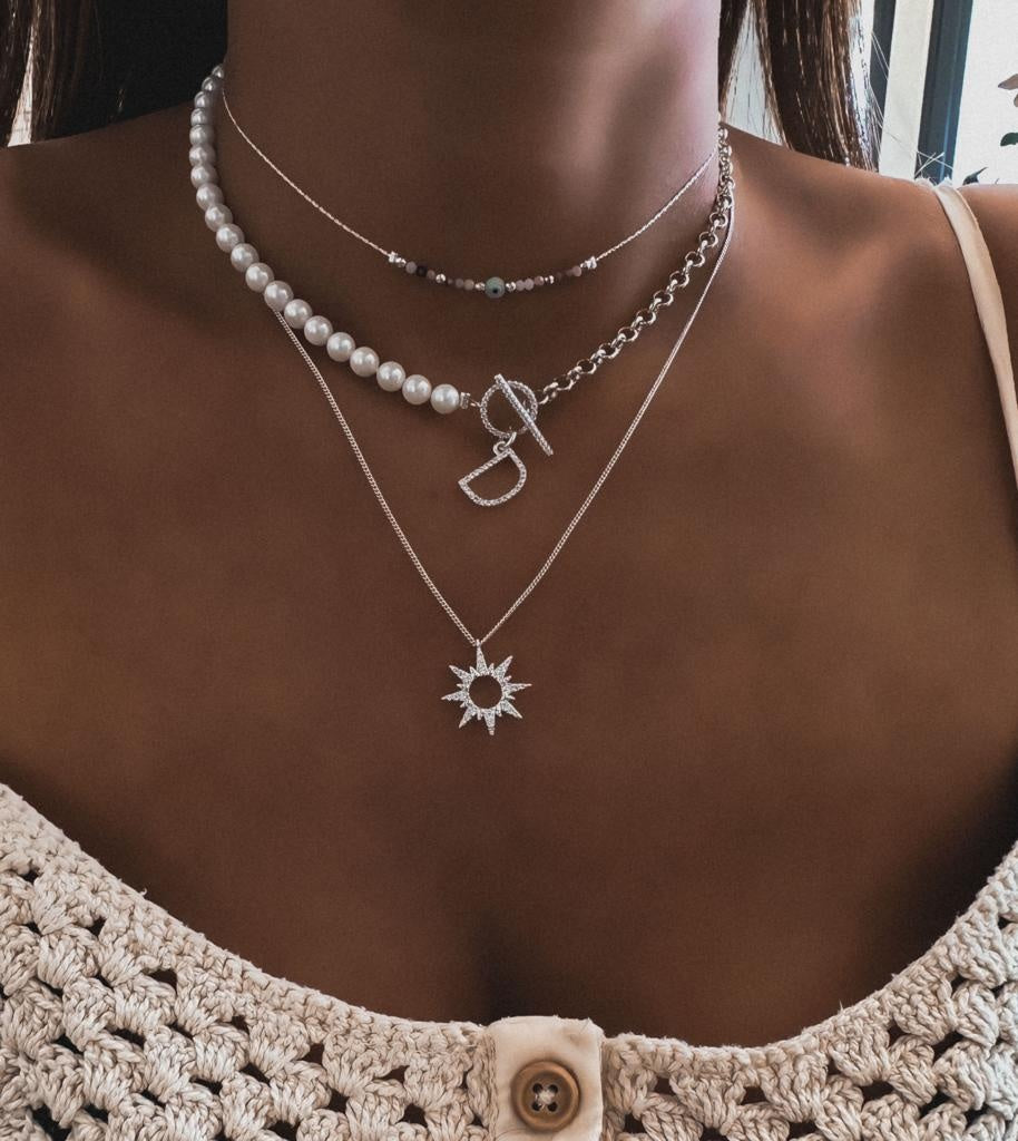 COLLIER "SYLLA PEARL" ARGENT PERSONNALISABLE