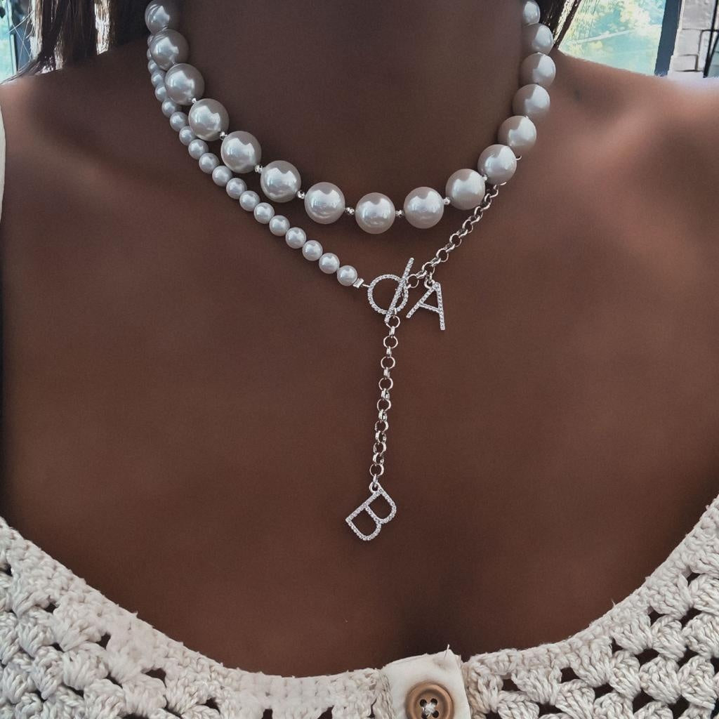 COLLIER "SYLLA PEARL" ARGENT PERSONNALISABLE