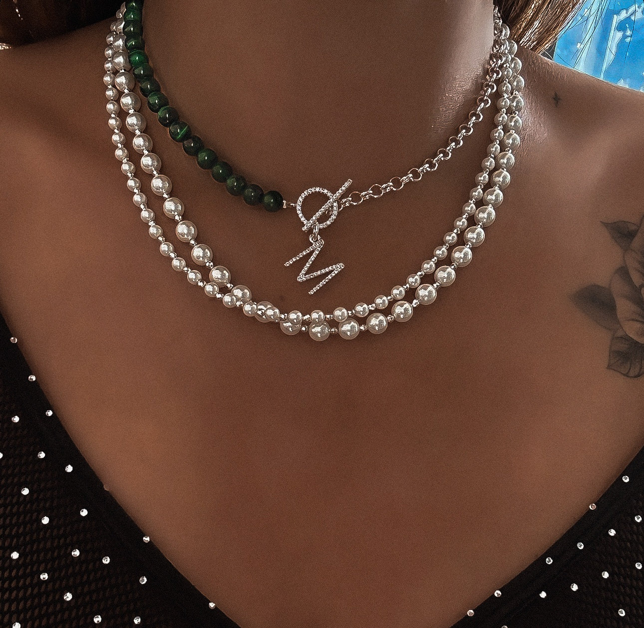 COLLIER "SYLLA PEARL" ARGENT PERSONNALISABLE