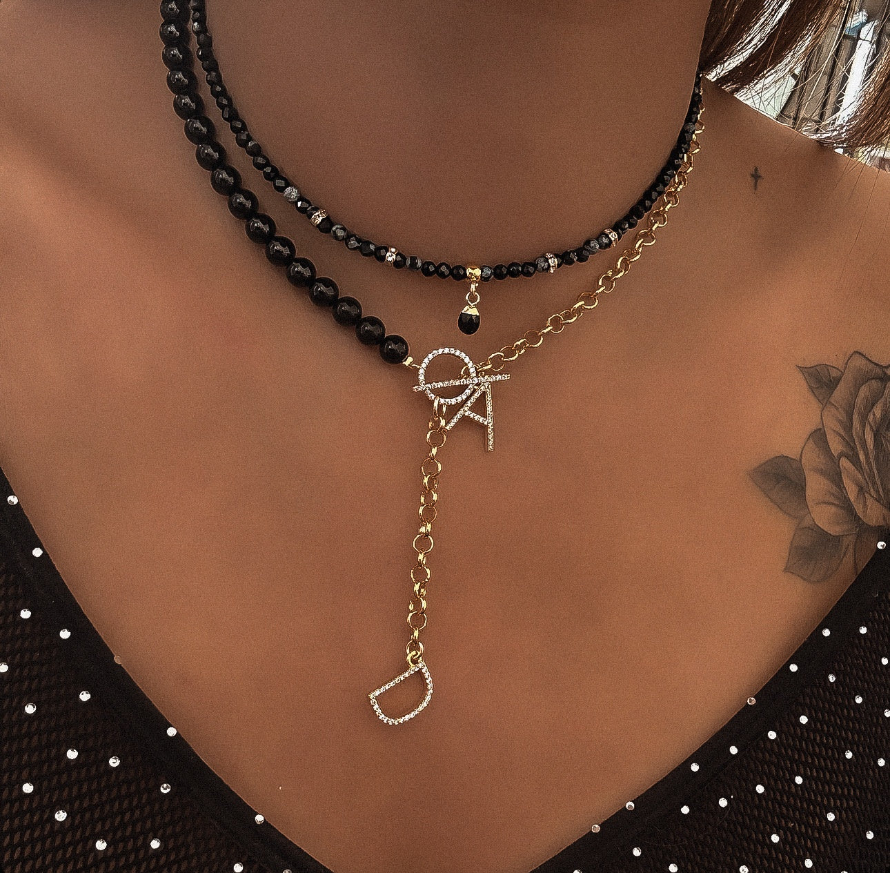 CUSTOMIZABLE GOLD "SYLLA PEARL" NECKLACE