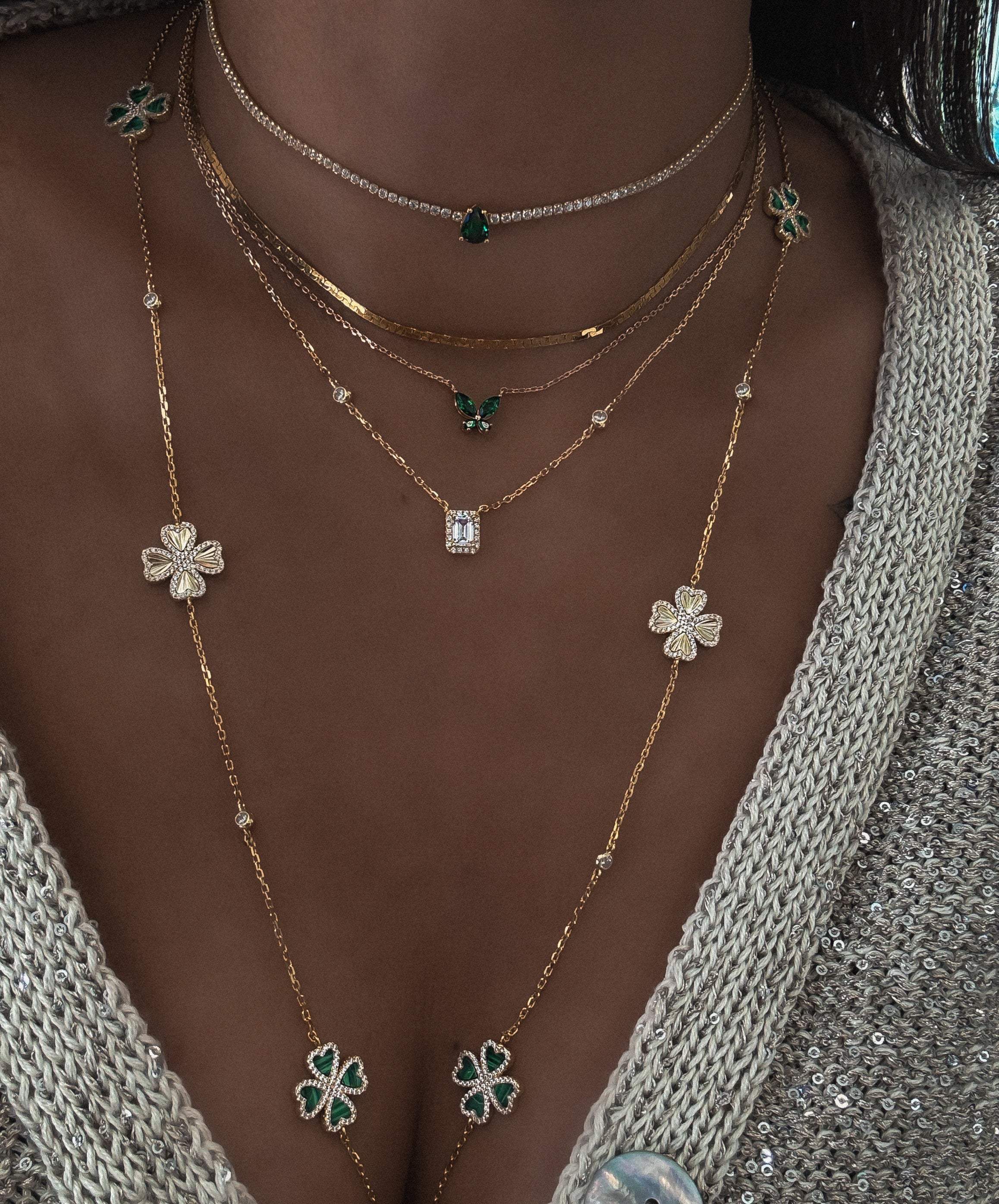 COLLIER "FARFALLA GREEN"