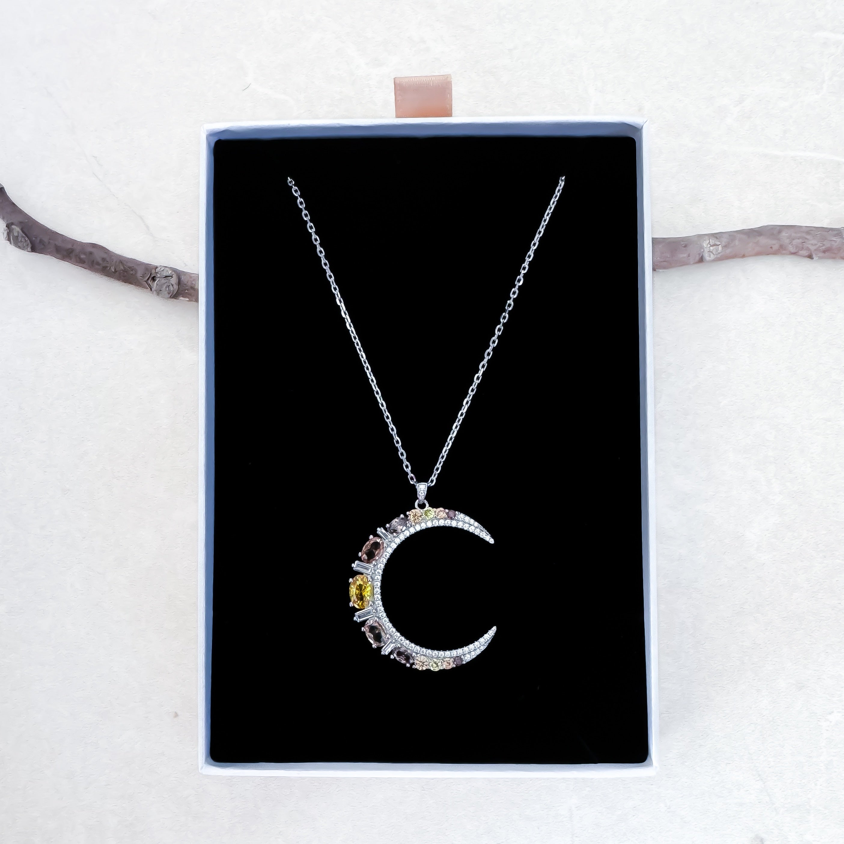 "MOON XL CHOCO" NECKLACE