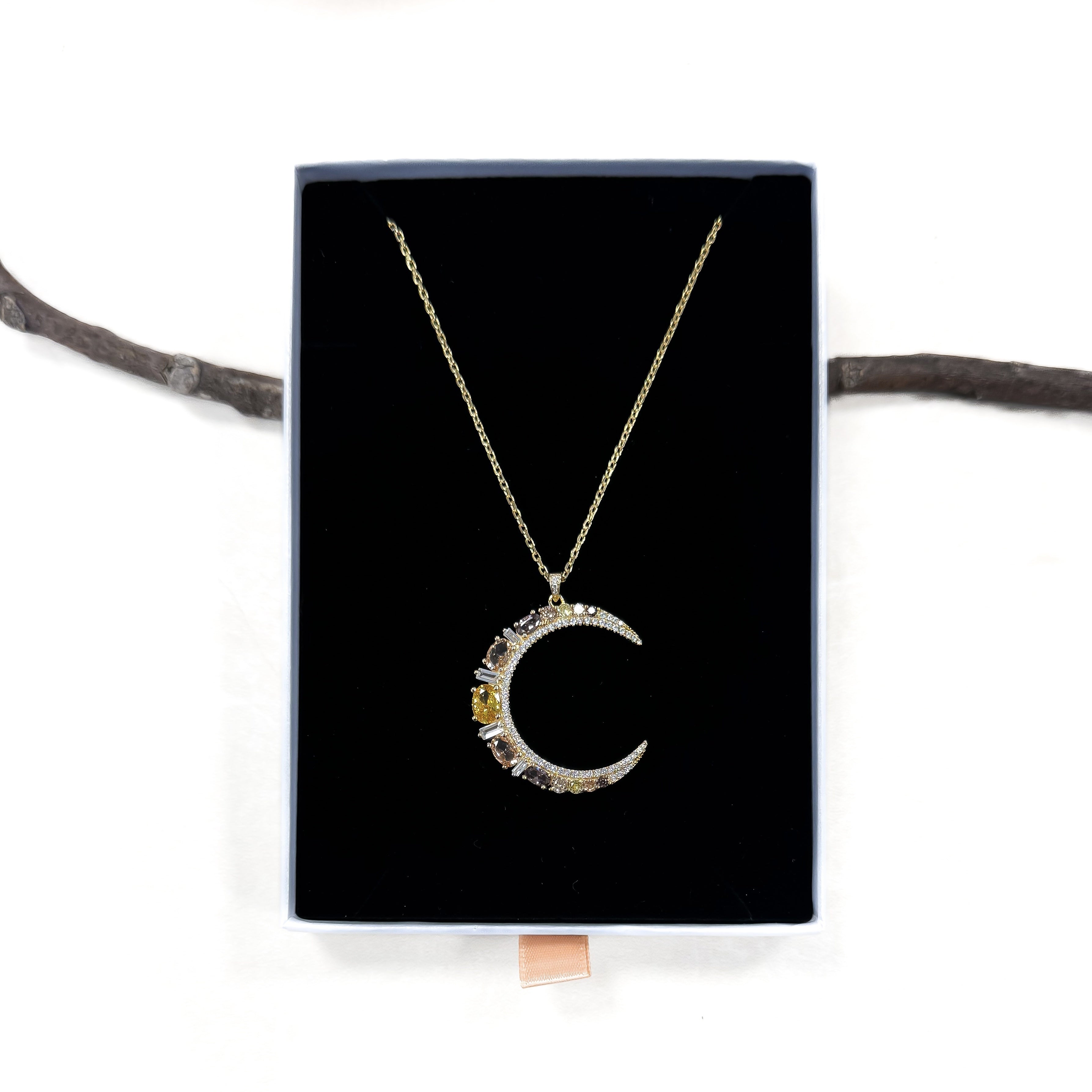 "MOON XL CHOCO" NECKLACE