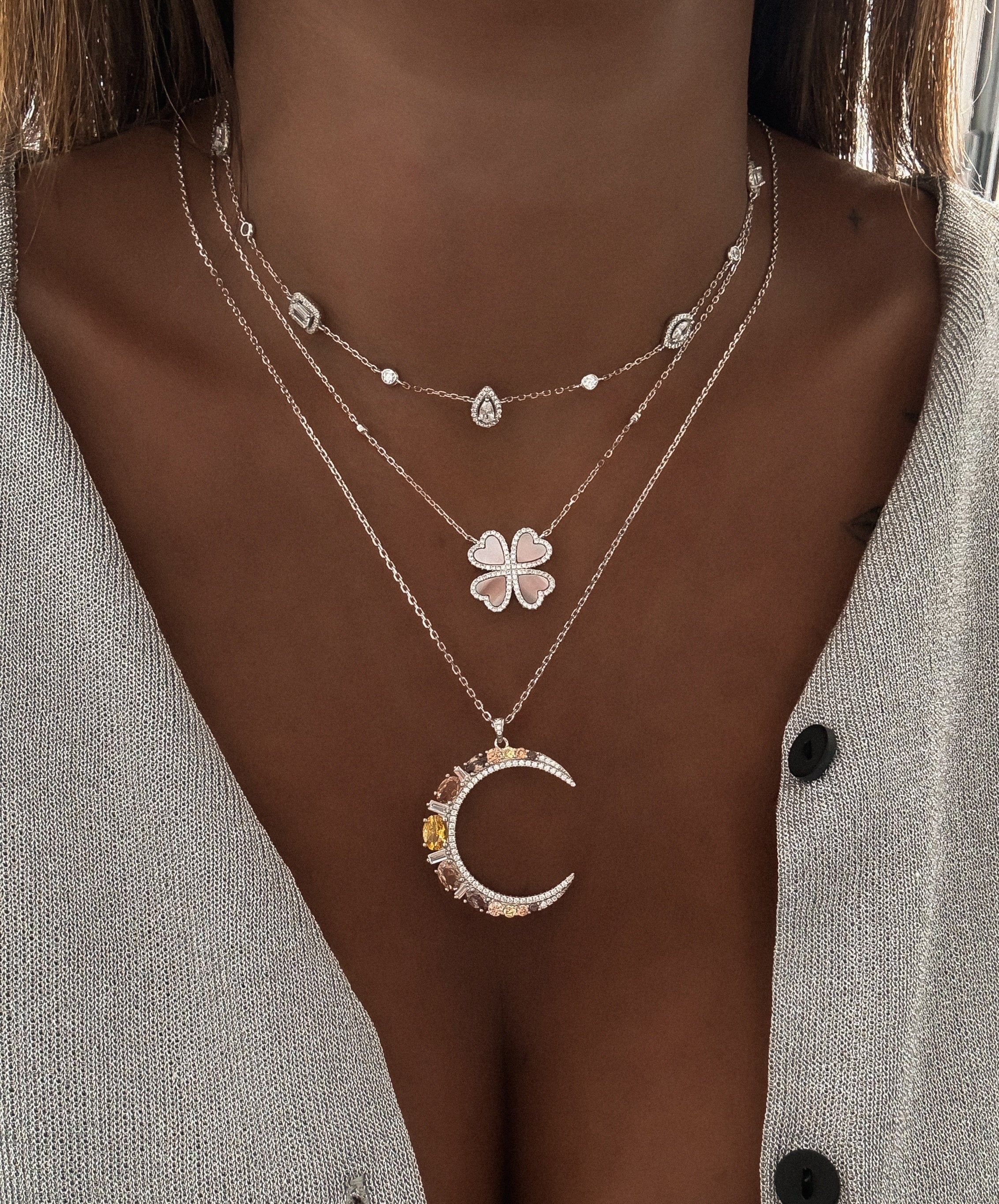 "MOON XL CHOCO" NECKLACE