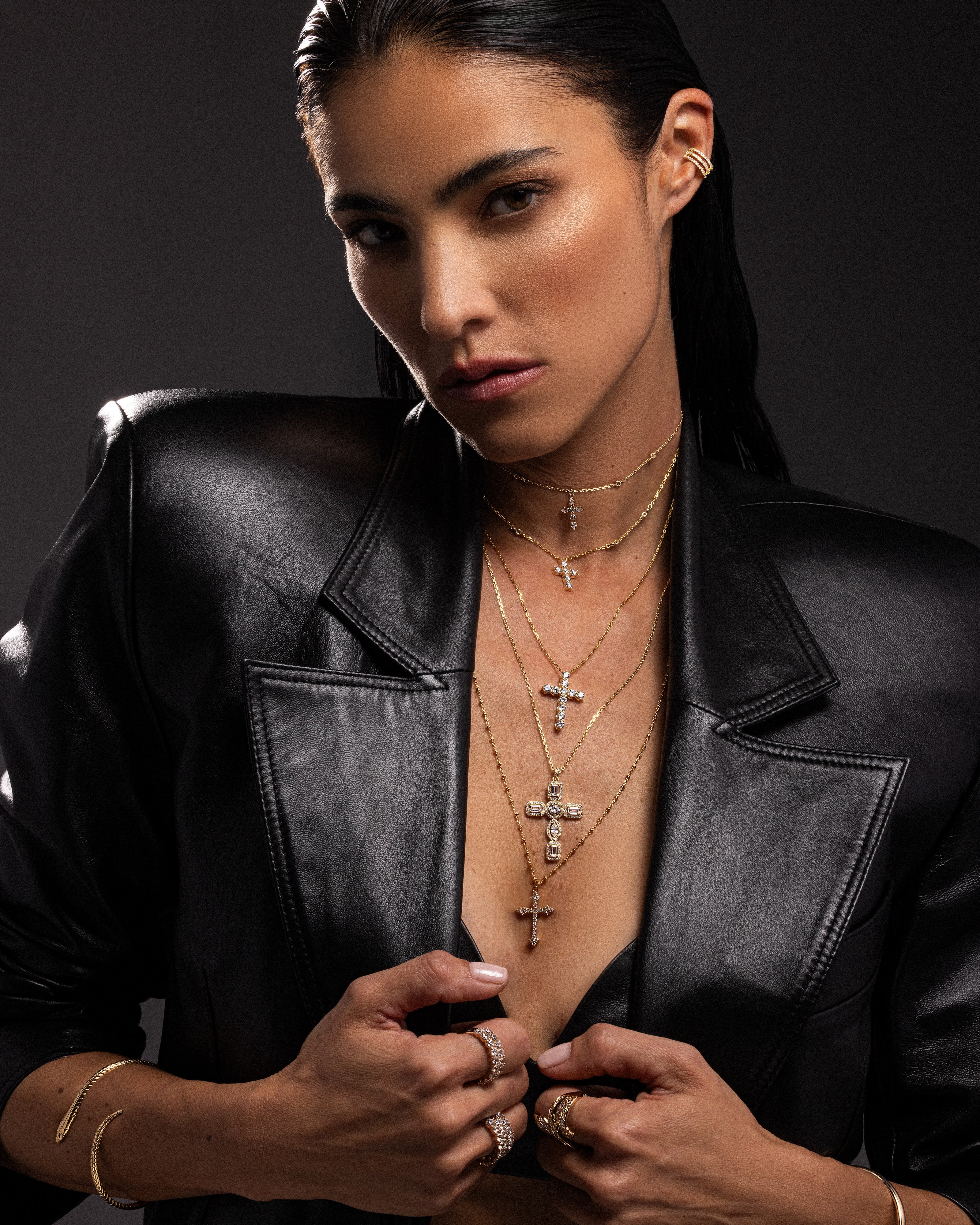 "CROSS RIVIERA" NECKLACE