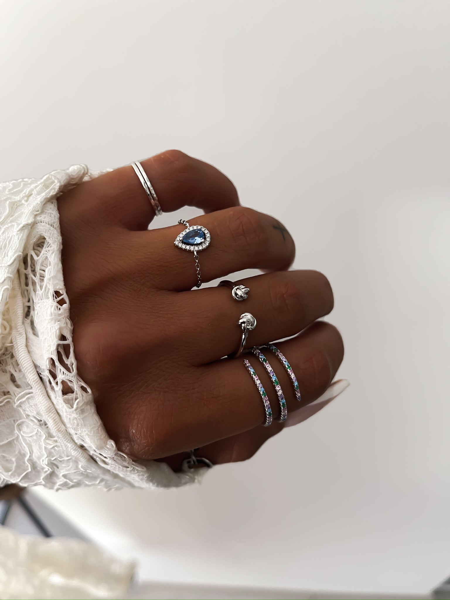 BAGUE "JAIPUR COLOR REGLABLE" ARGENT