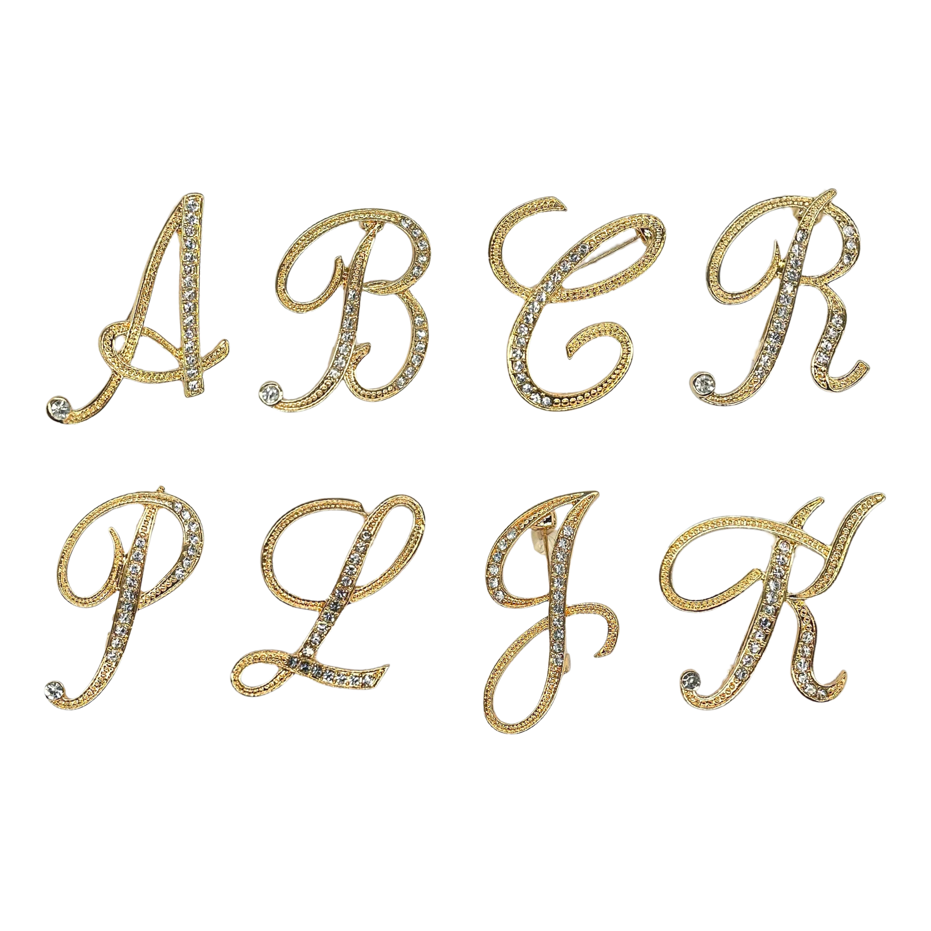 BROCHE "LETTRE STRASS"