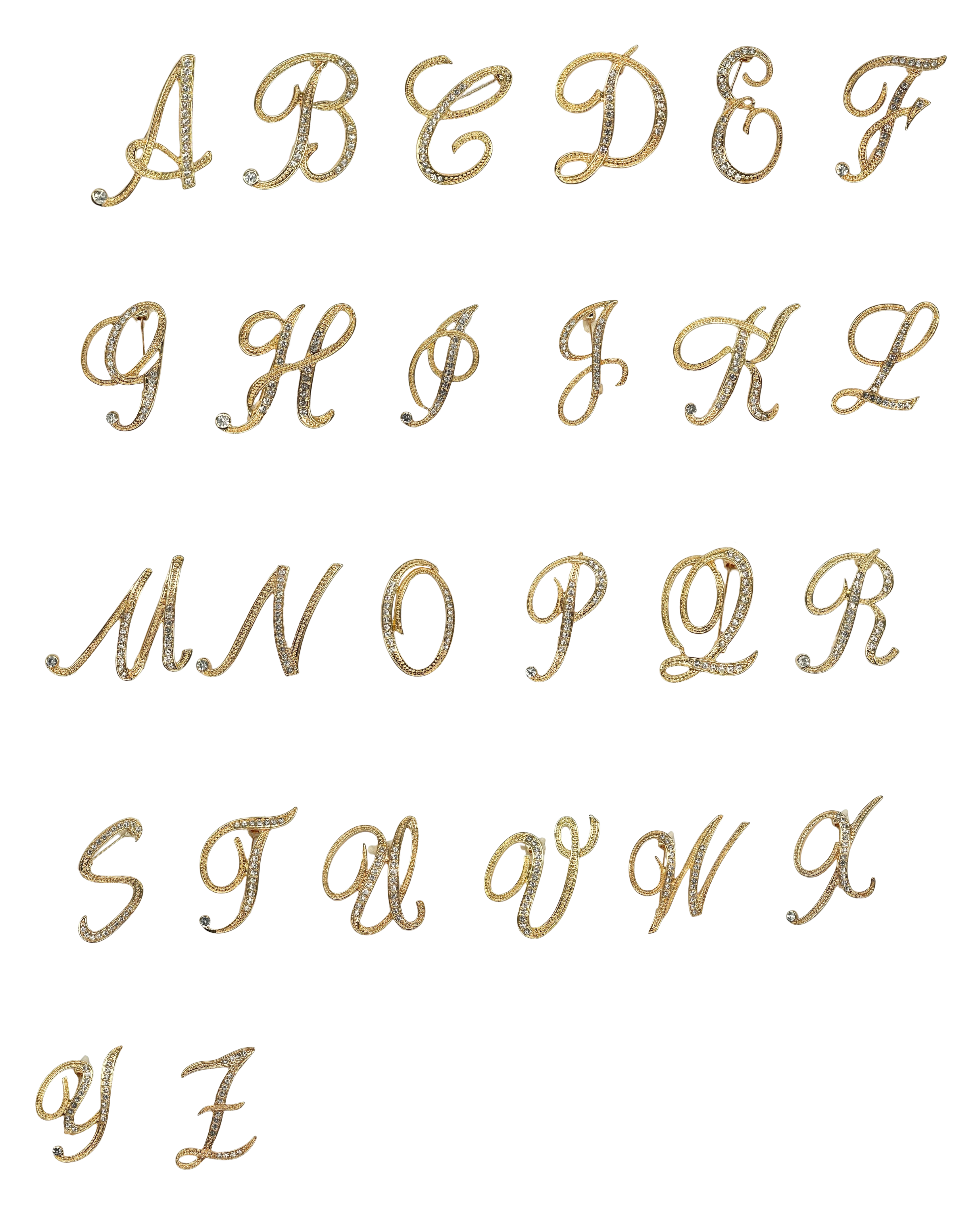 BROCHE "LETTRE STRASS"