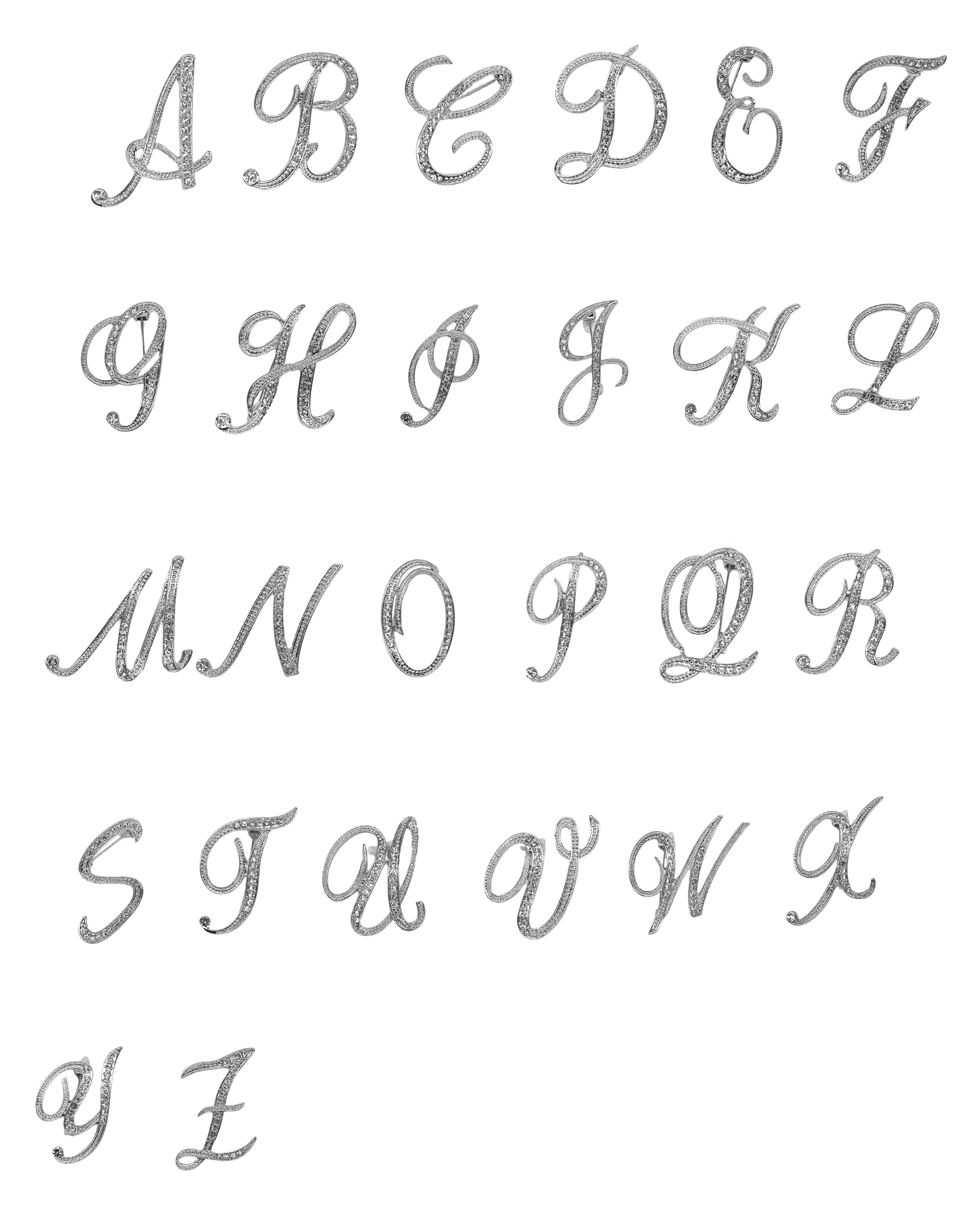 BROCHE "LETTRE STRASS"