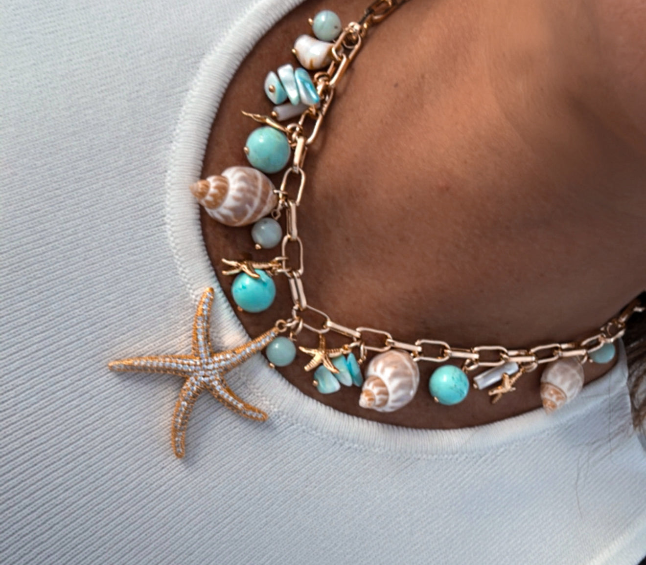 COLLIER "MERMAID BLUE"