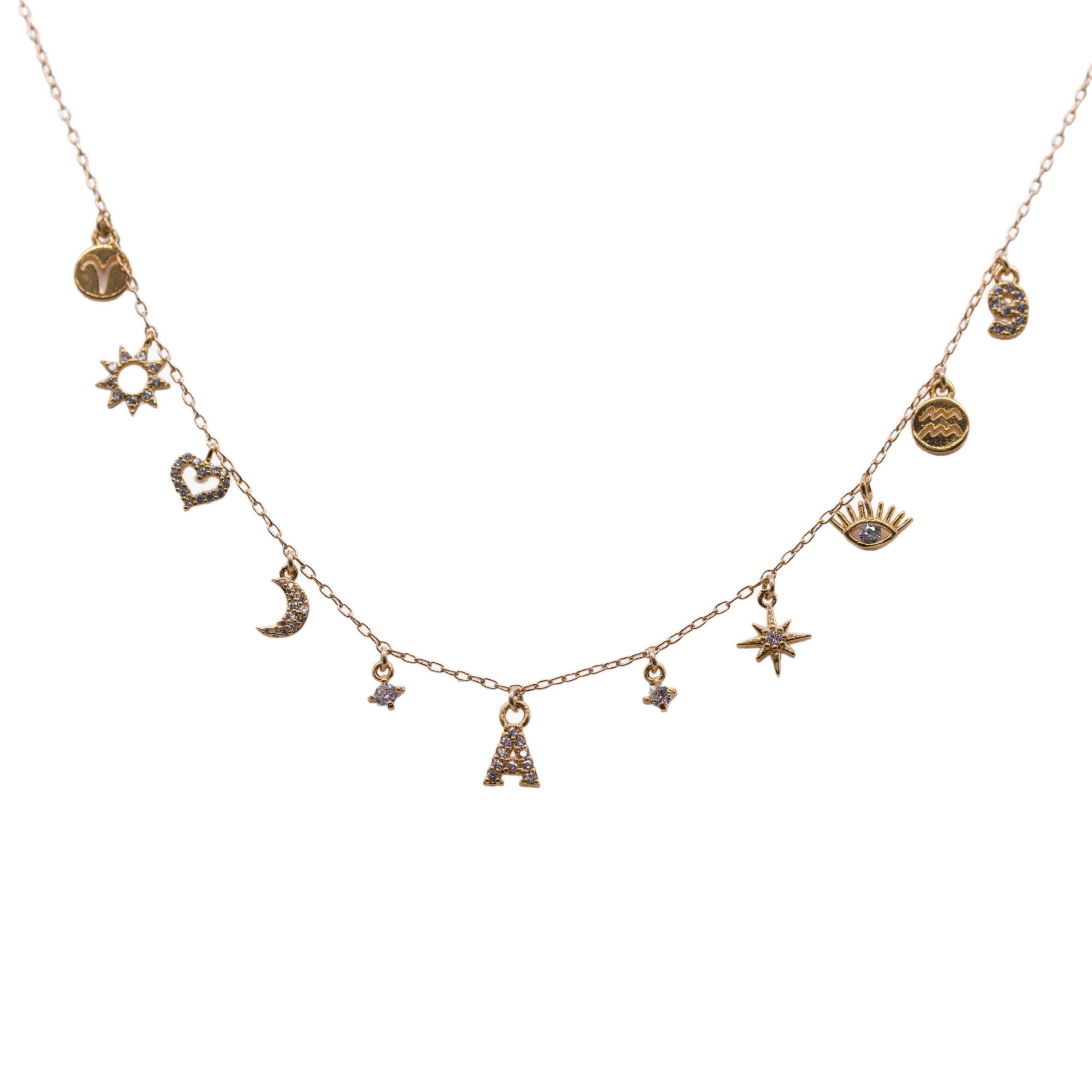 "MOOD" GOLD CHARMS NECKLACE