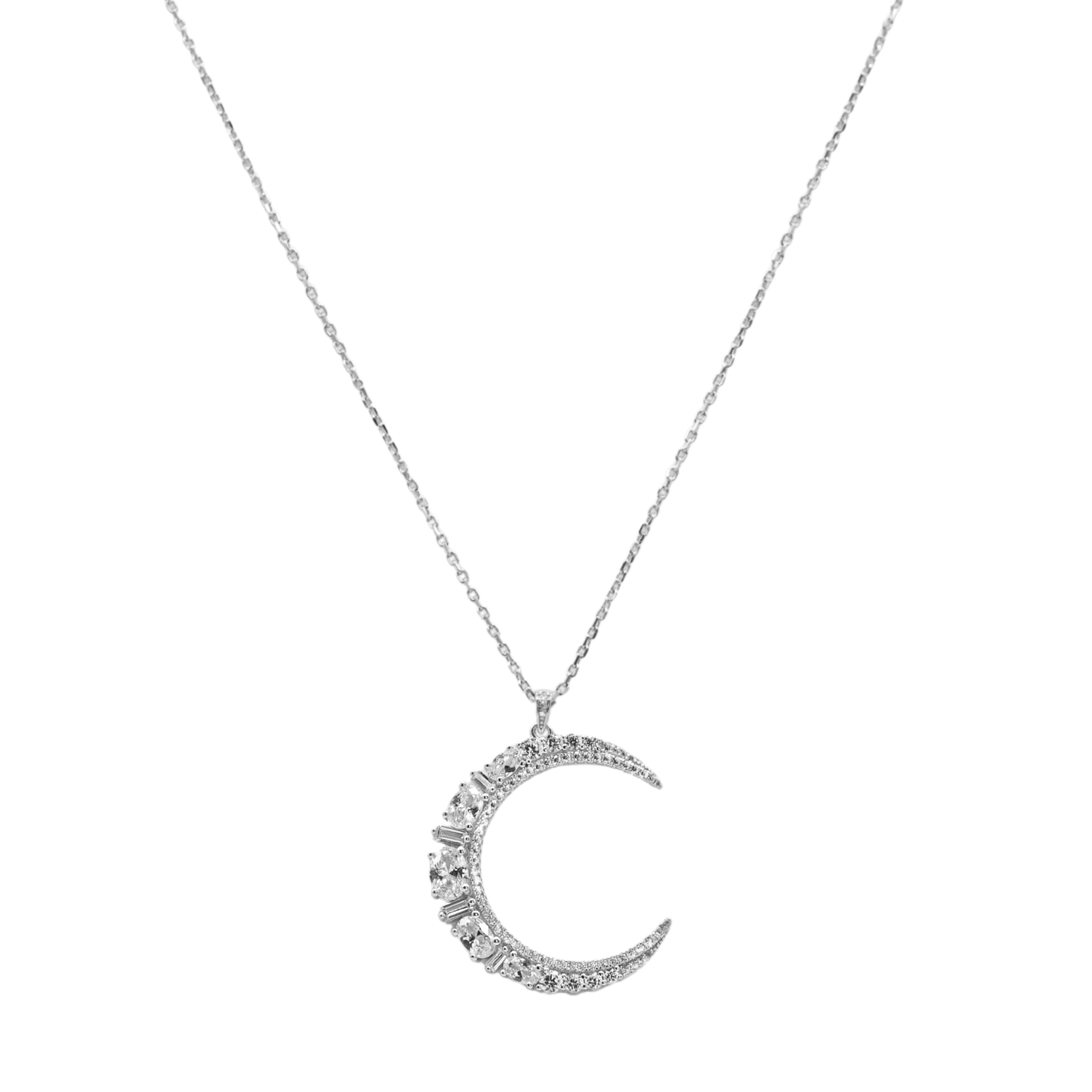 "MOON XL WHITE" NECKLACE