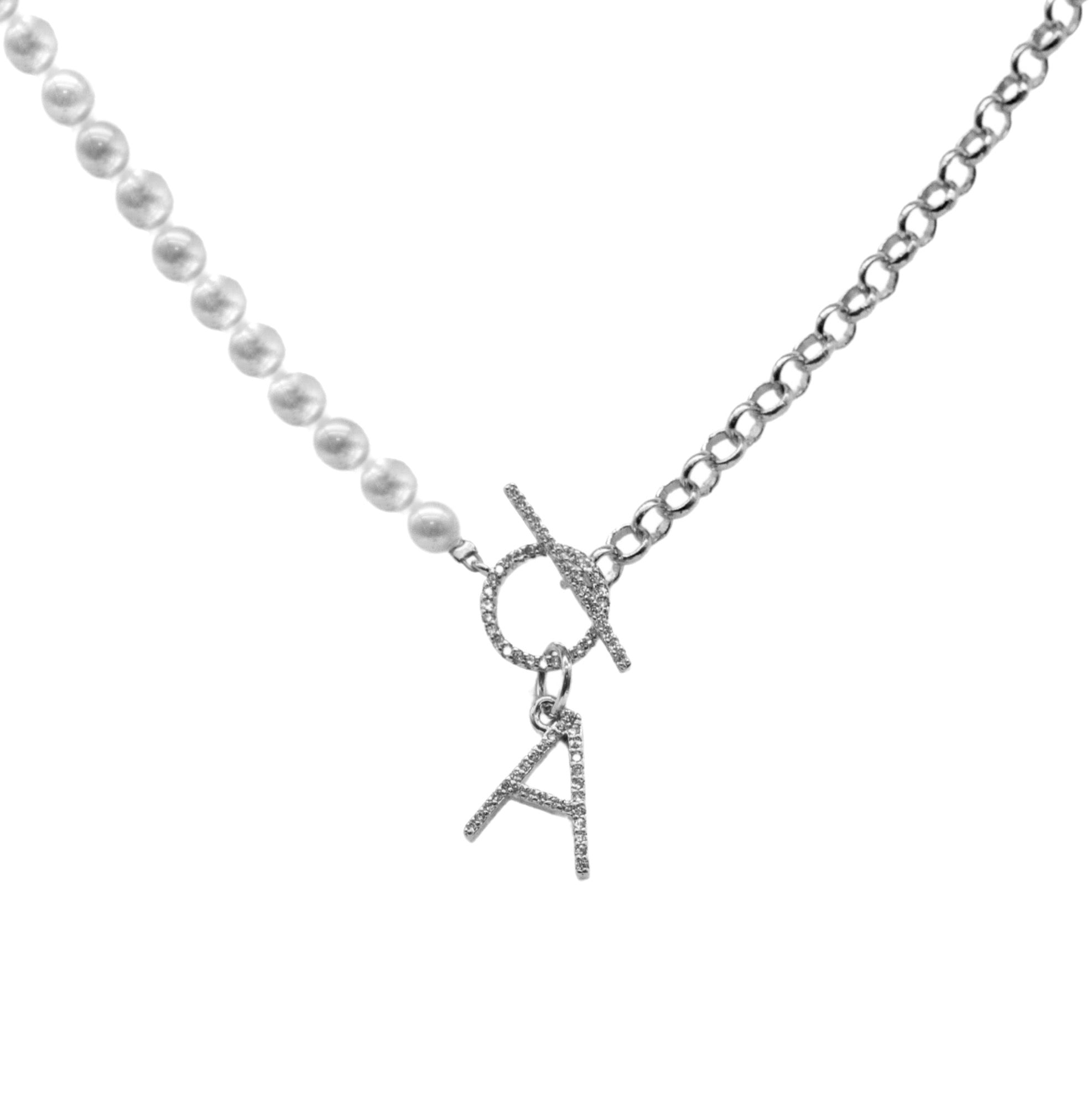 COLLIER "SYLLA PEARL" ARGENT PERSONNALISABLE