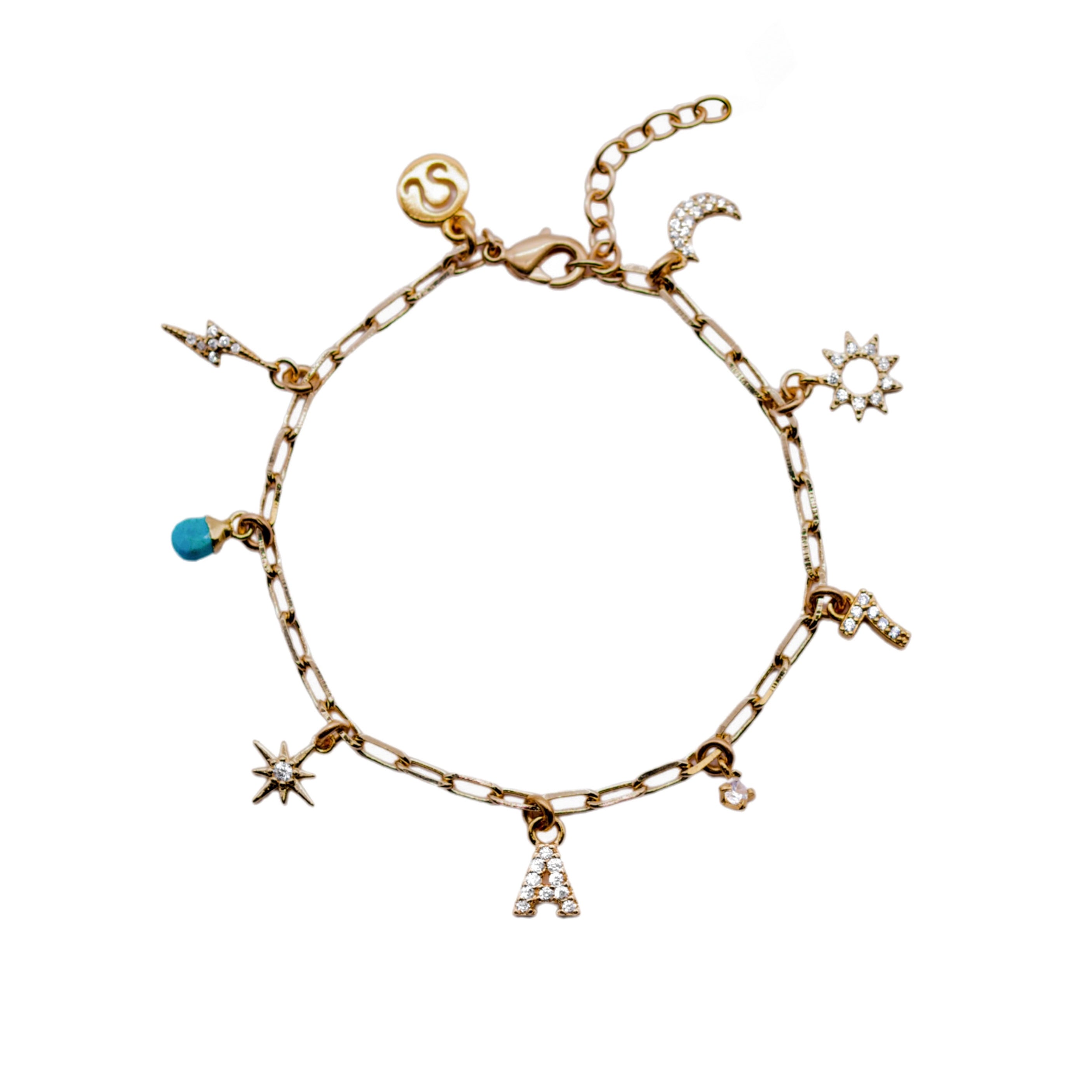"MOOD" GOLD CHARMS BRACELET