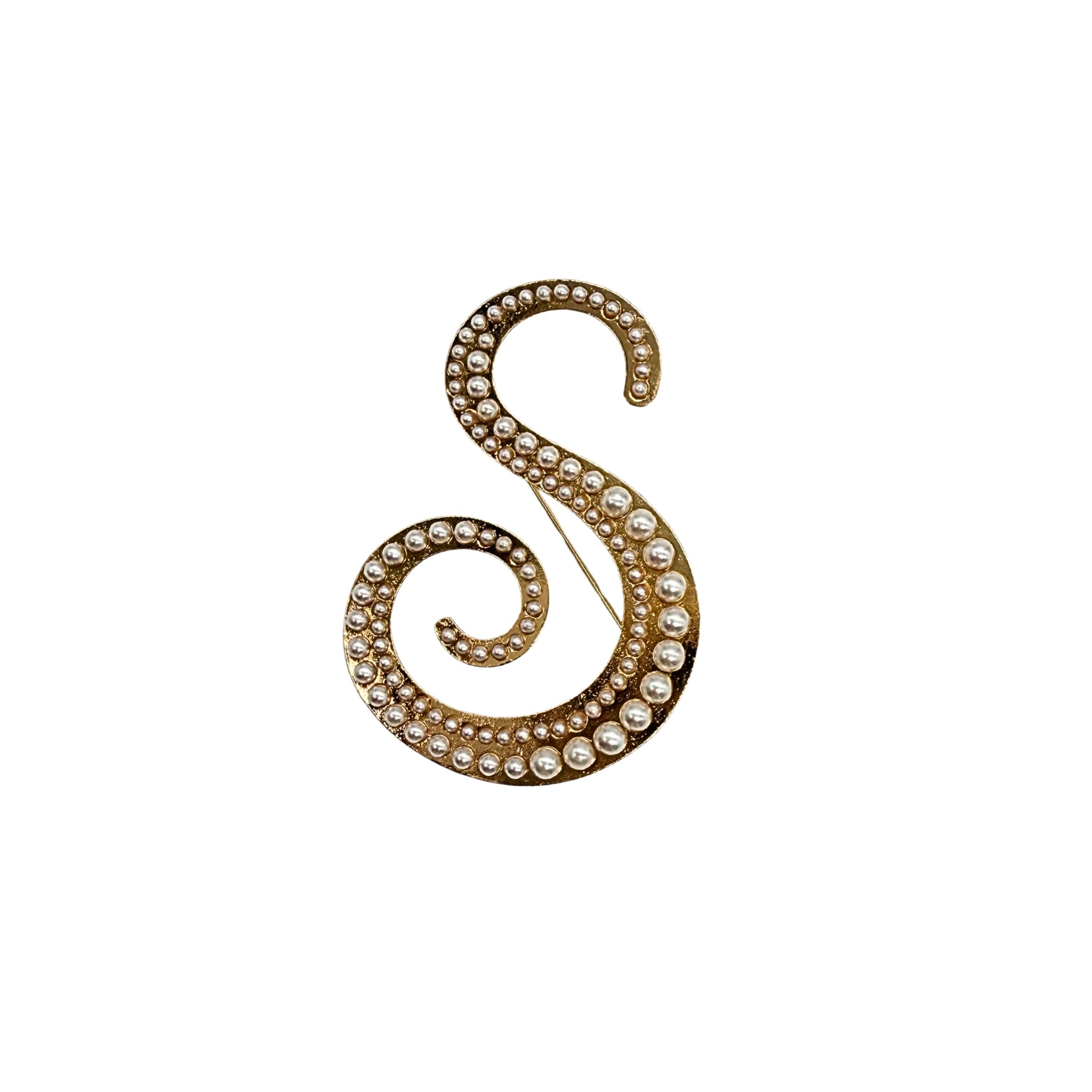 BROCHE "INITIALE PEARL"