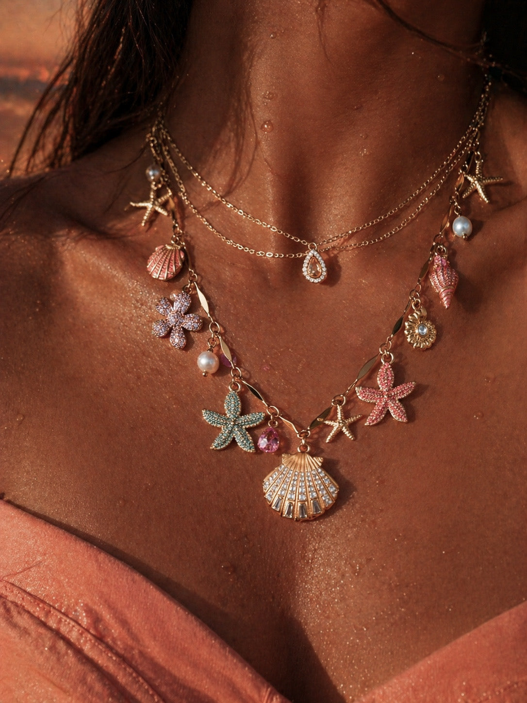 CHOKER "JAIPUR DENTELLE CHAMPAGNE"